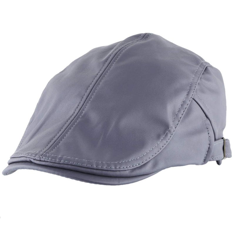 moonsix Newsboys Caps for Men,Beret Leather Hat Gatsby Flat Hats Ivy Driving Cap,Grey - Image 1